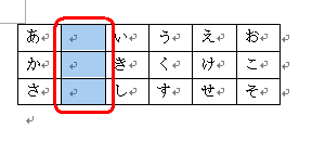 列が追加された状態