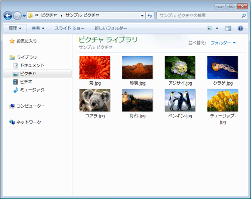 詳細ウィンドウを表示したいフォルダーを開きます