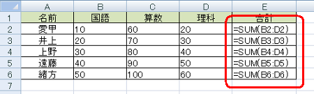 数式表示の一例