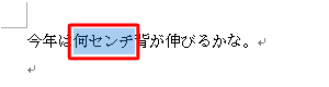 文字の大きさを変更したい箇所をドラッグして選択します