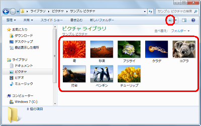 「大アイコン」表示