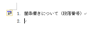 箇条書き（段落番号）