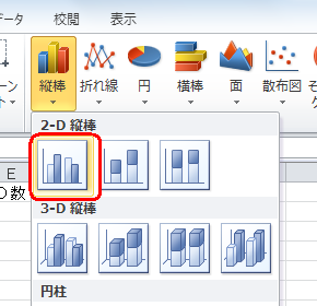 表示された一覧から「集合縦棒」をクリックします