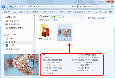 エクスプローラーの詳細ウィンドウに、編集した内容が反映されていることを確認してください