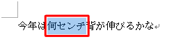 文字の大きさを変更したい箇所をドラッグして選択します