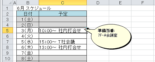 コメントが挿入されているセルにマウスポインターを合わせて、コメント枠が変更されていることを確認してください