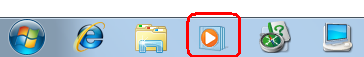 もしくは、タスクバーの「Windows Media Player」アイコンをクリックします