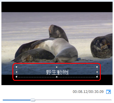 テキストボックス内の文字が選択されている状態で、任意のキャプションを入力します