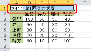 均等割り付けを行うセルを範囲選択します