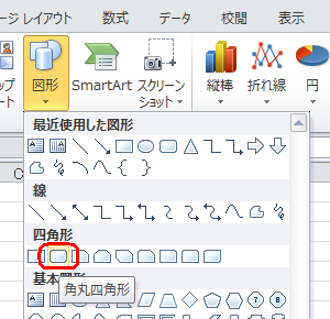 表示された一覧から、任意の図形をクリックします