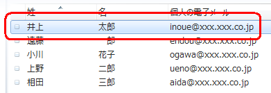 編集する連絡先をダブルクリックします