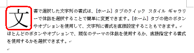 段落にドロップキャップを設定できたことを確認してください