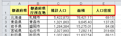 連続したセルに書式を貼り付けるには、貼り付けたい範囲をドラッグします