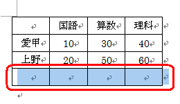 行が追加された状態