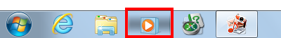 タスクバーの「Windows Media Player」アイコンをクリックします