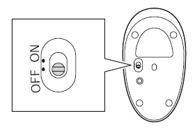 マウス底面の電源スイッチを「OFF」にします