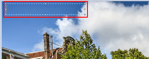 写真上で文字を入れたいところをドラッグして範囲を指定します