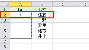 表の1行目が実際の行番号とずれる場合（一例）