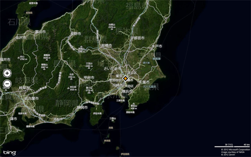 地図の形式が切り替わったことを確認します