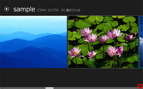 写真が表示されたら、画面右下の「－」をクリックします