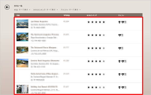 情報を確認したいホテルをクリックします