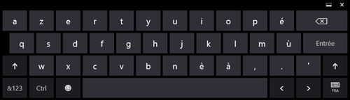 キーボードの入力表示が変更されたことを確認します