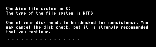 Checking File system on C: