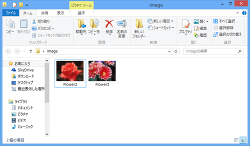 「Flower1」ファイルが表示されていないことを確認してください