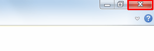 画面右上にある「×」（閉じる）をクリックし、Outlook 2010を閉じます