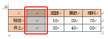 列が追加された状態