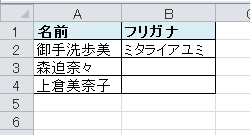 PHONETIC関数で表示