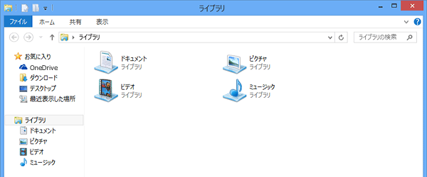 リボンが最小化された状態