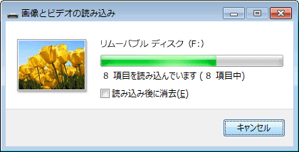 画像とビデオの読み込みが開始されたら、しばらく待ちます