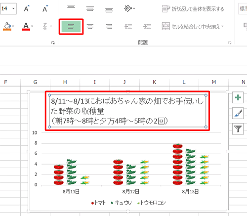 入力したタイトル文で改行などを行い文章を整えます