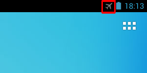 画面上部に「飛行機アイコン」が表示されていることを確認してください