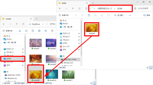 1-8 パソコンのデータをタブレットに移行する場合（一例）