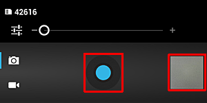 画面右下のサムネイルをタップすると、最近撮影された写真が表示されます