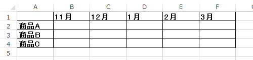 任意の表を作成します
