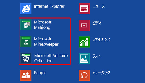 すべてのアプリの表示