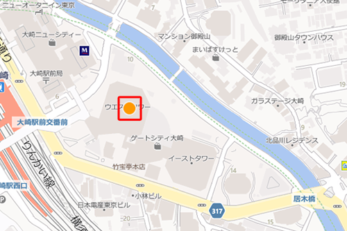 地図上に「ピン」が表示されたことを確認します