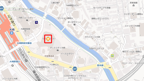 「地図」で削除したいお気に入りの場所をクリックします