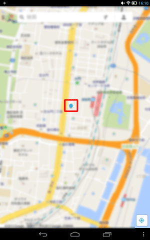 現在地が表示されます