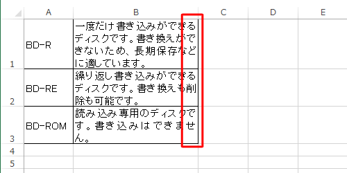 セルに入力した文字列の右端がそろったことを確認してください