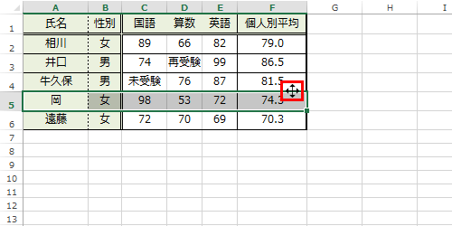 範囲選択したセルの上側にマウスポインターを合わせ、マウスポインターの形が十字型に変わったら、キーボードの「Shift」キーを押しながら、移動したいセルの場所までドラッグします