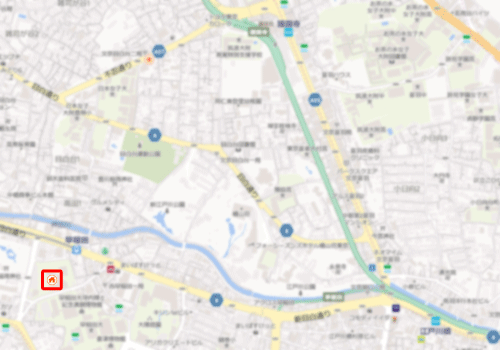 地図の画面に戻ったら、自宅に登録した場所に「自宅アイコン」が表示されていることを確認します