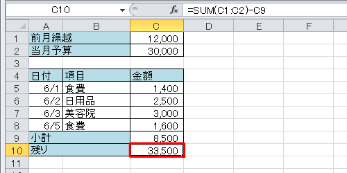 検証したい計算式が入力されているセルをクリックします