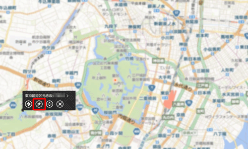 ドラッグした場所の住所が表示されたら、「お気に入り」をクリックします
