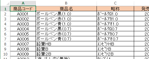 印刷したい任意の表を表示します