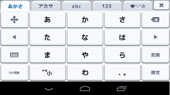 10キーのキーボード配列