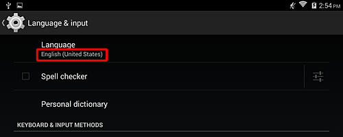 言語が「English（United States）」に変わったことを確認してください